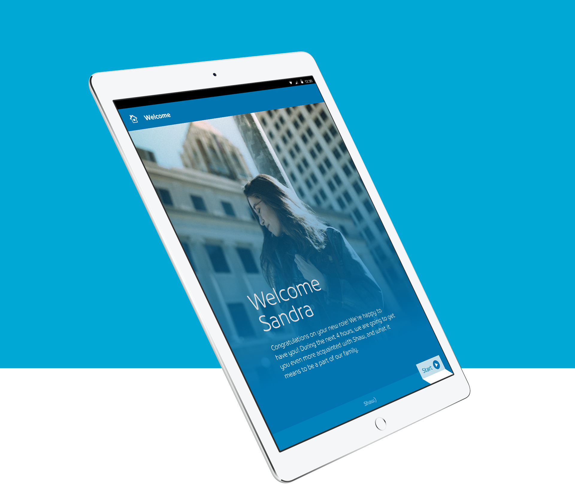 Responsive onboarding experience mobile design on tablet