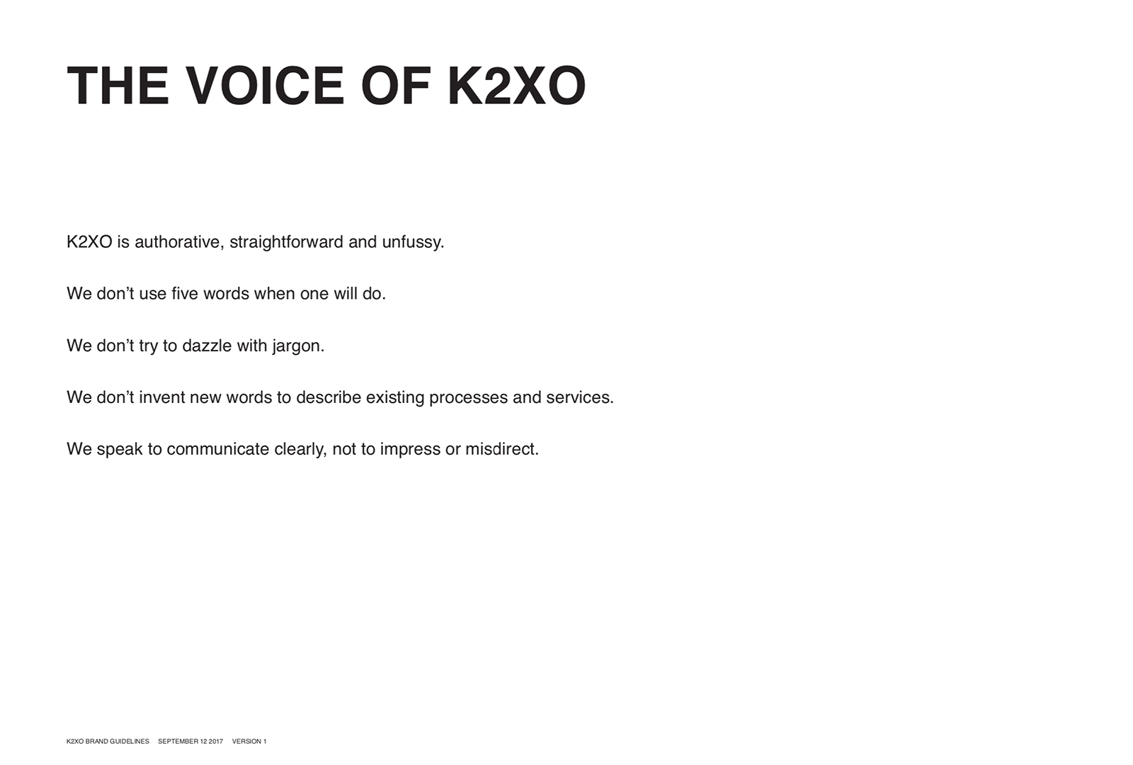 Brand guidelines - The Voice of K2XO