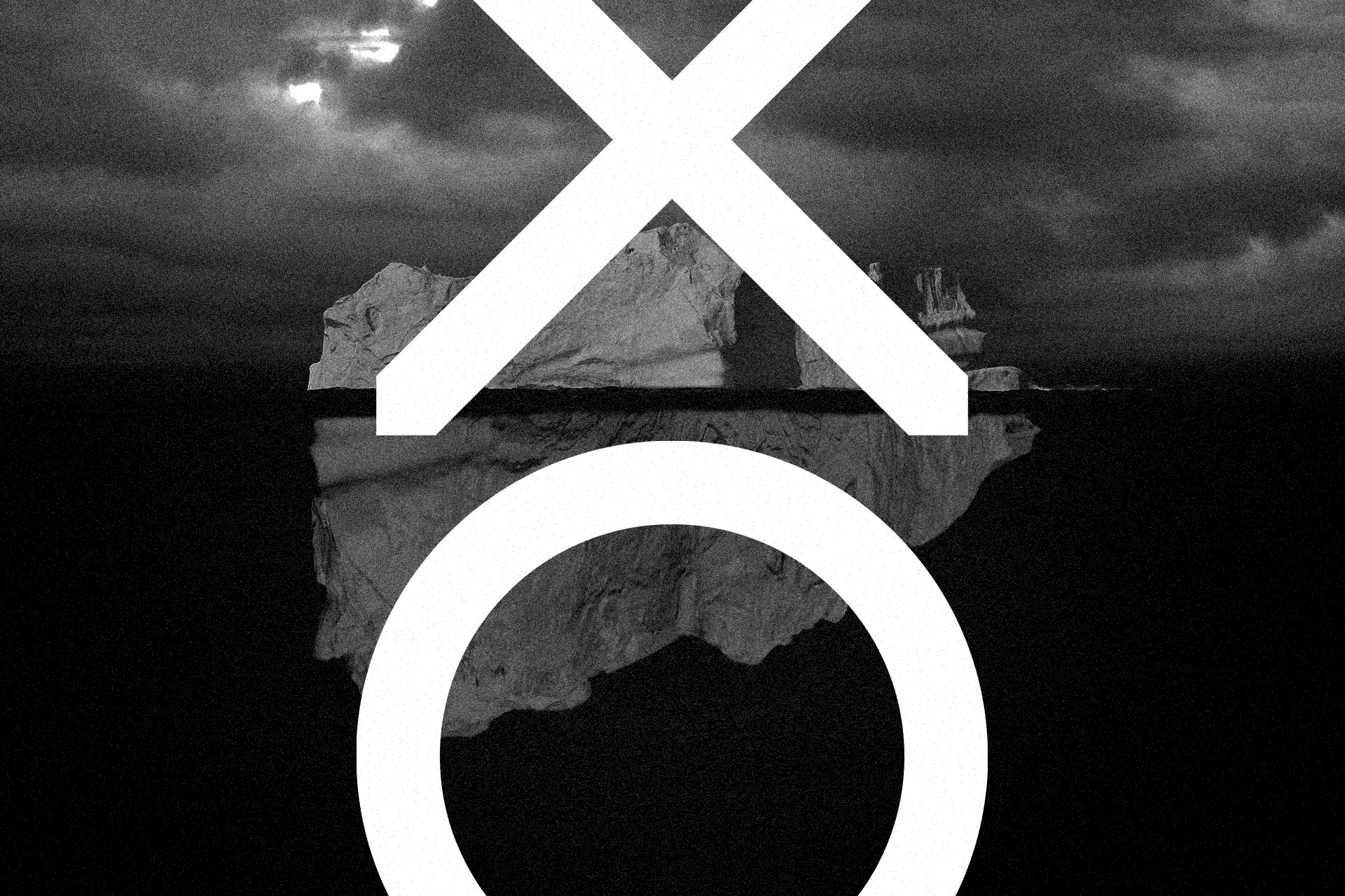 Secondary XO branding elements on iceberg image