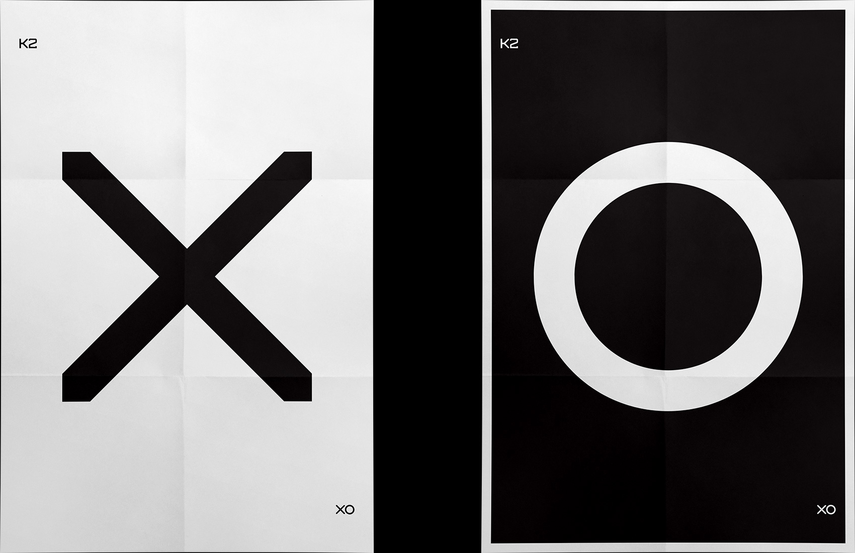 Black and white XO posters