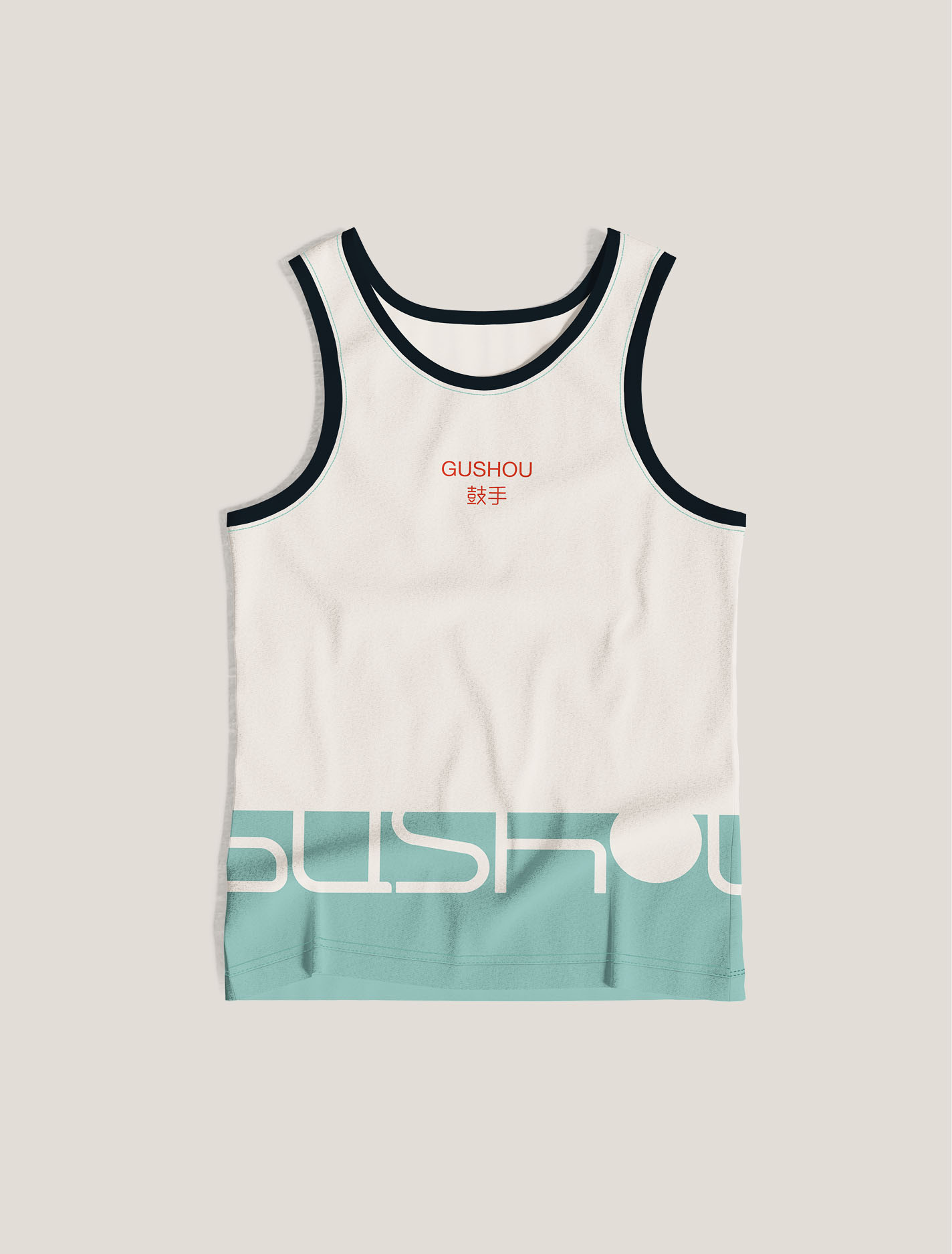 White Gushou tank top featuring the Gushou logo.