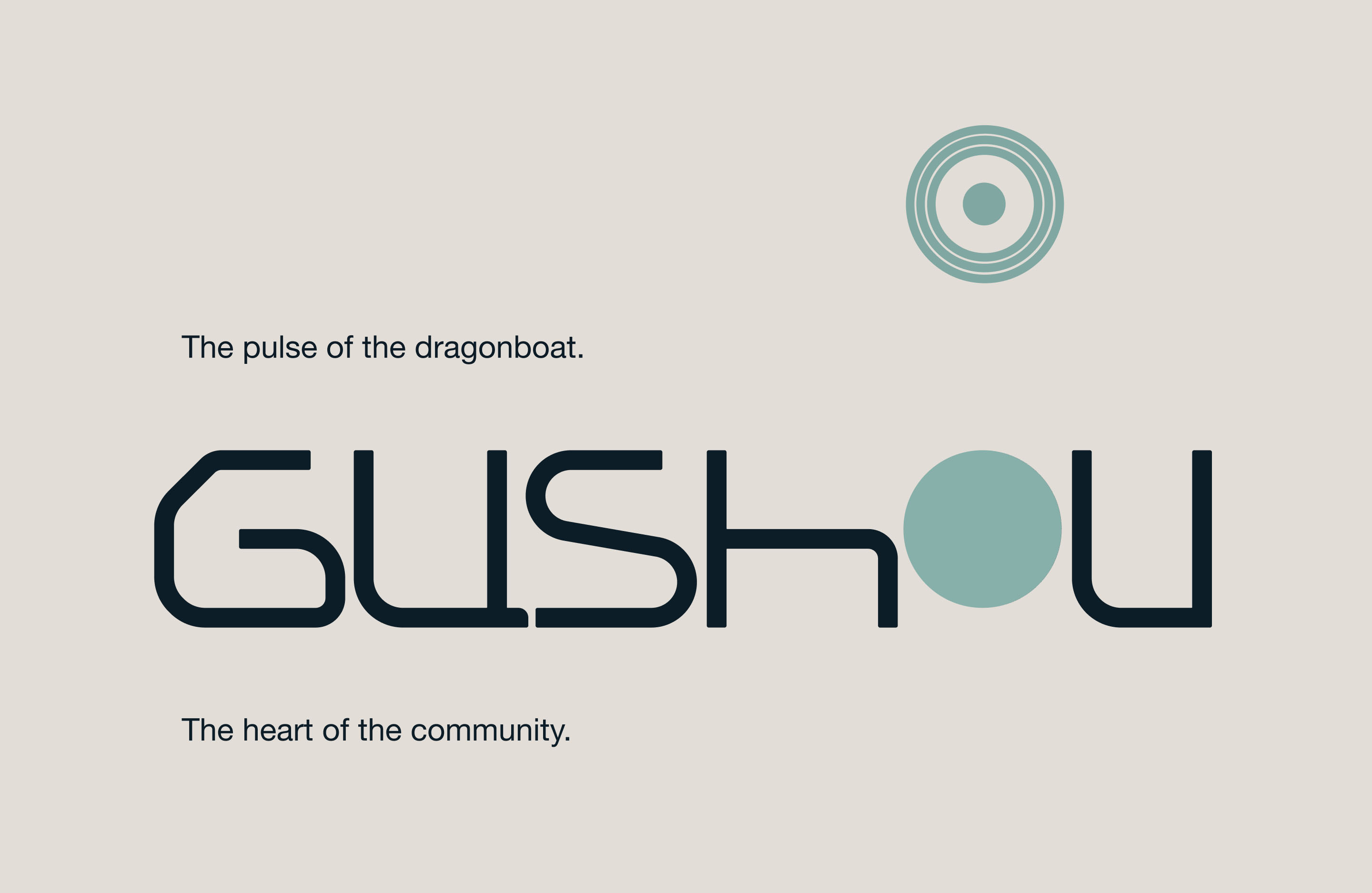 Gushou logo with the messages “The pulse of the dragonboat” and “The heart of the community.”